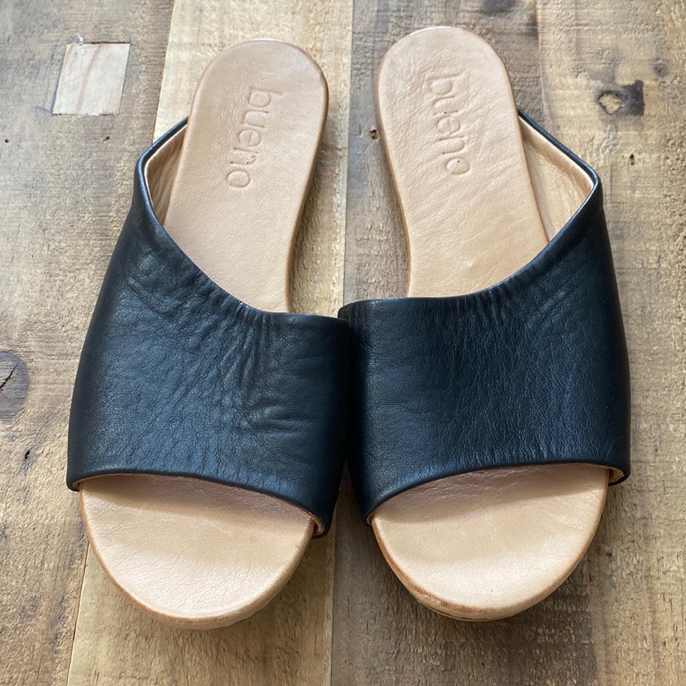 Bueno Black Leather Sandals Women’s Size 40 10